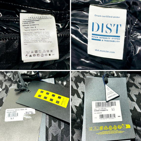 RARE Moncler X Frgmt Borage Down Jacket Men 2/ M Black Houndstooth Full Zip NWT - Picture 15 of 16